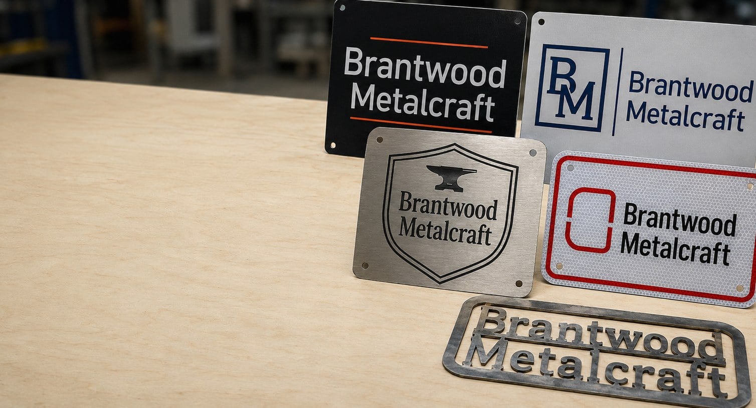 Custom printed metal signs with logo
