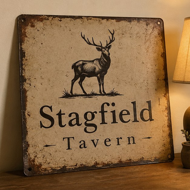 Metal signs with logo — customer photo